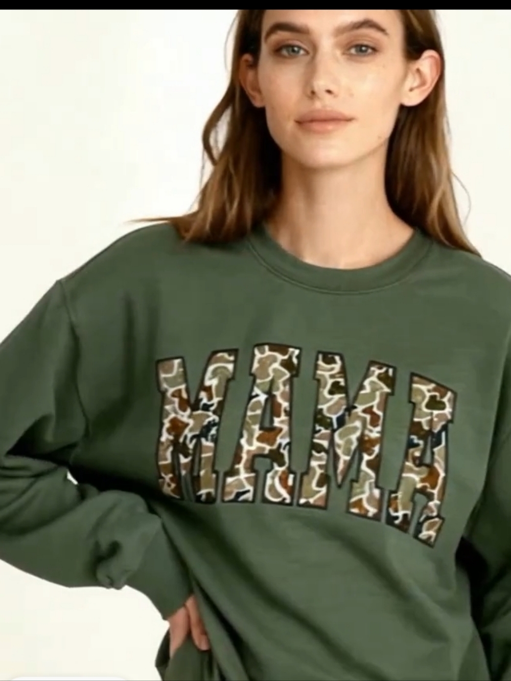 MAMA Camo Crewneck Sweater